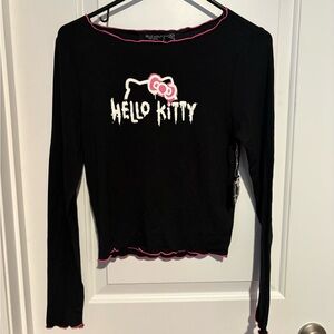 Forever 21 Women's Hello Kitty & Friends Black Hot Pink Long-Sleeve